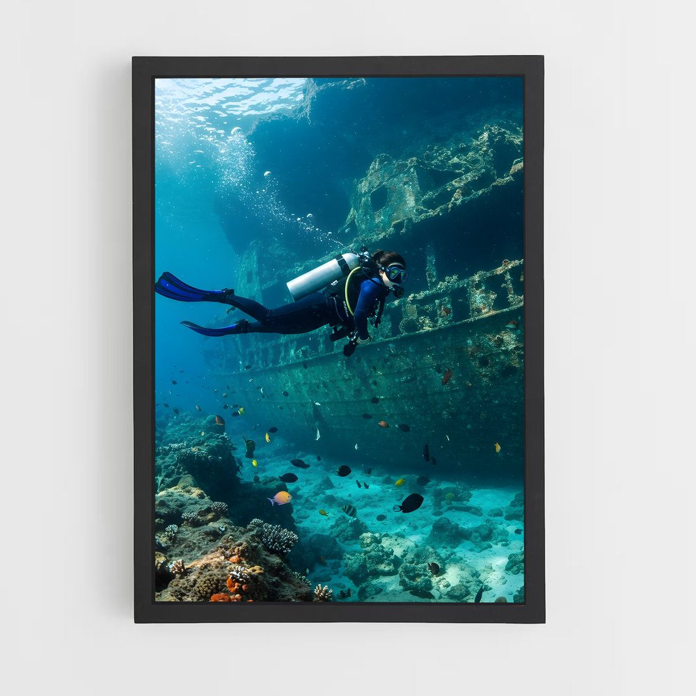 Poster Plongée en Mer Rouge – affiche Plongeon depuis une plateforme (vue 2)